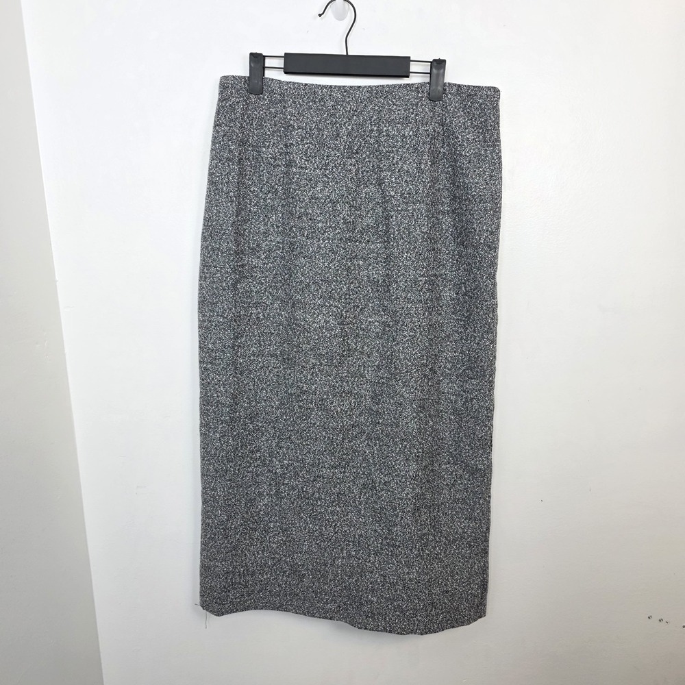 Briggs Black White Knit Classic Office Professional Dressy Maxi Skirt Size 14